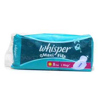 WHISPER SANITARY NAPKIN MAXI FIT L 8 PADS