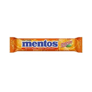 CHEWING GUM MENTOS ORANGE FLAVOUR CHEWY DRAGES 28.6 GM