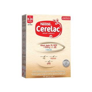 BABY CEREAL CERELAC WHEAT, APPLE & CHERRY WITH MILK 8 TO 24 MONTHS 350 GM