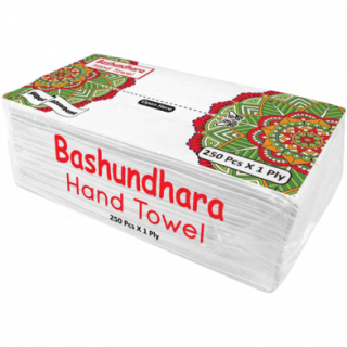 PAPER NAPKIN BASHUNDHARA HAND TOWEL 250 PCS X 1 PLY PRIMIUM
