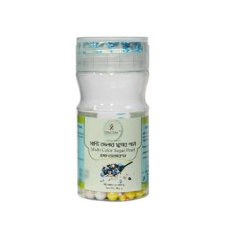 CAKE DECORATION ZAMZAM MULTI COLOR SUGAR PEARL 50 GM
